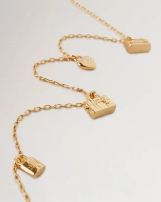 Mulberry Charm-Halskette aus vergoldetem Messing für Damen Mulberry Charm-Halskette aus vergoldetem Messing für Damen
