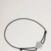 Mulberry-Kordelarmband, schwarz, Sterlingsilber & Kordel Mulberry-Kordelarmband, schwarz, Sterlingsilber & Kordel