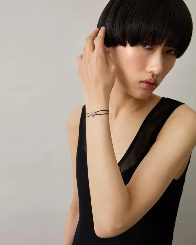 Mulberry-Kordelarmband, schwarz, Sterlingsilber & Kordel Mulberry-Kordelarmband, schwarz, Sterlingsilber & Kordel