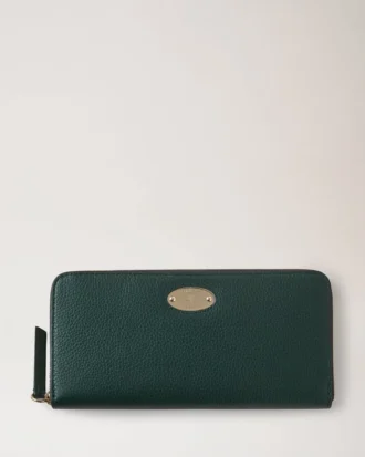 Mulberry-Plakette 8 Kreditkarten-Reißverschluss-Geldbörse Mulberry Green Small Classic Grain