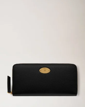 Mulberry-Plakette, 8 Kreditkartenfächer, Reißverschluss, schwarz, Small Classic Grain