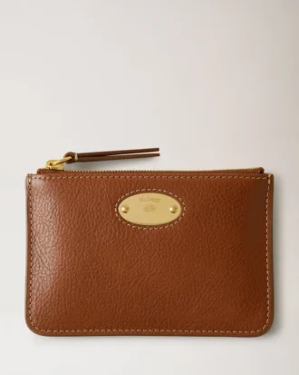Mulberry-Plakette, kleine Münztasche mit Reißverschluss, Eiche Nvt, Damen