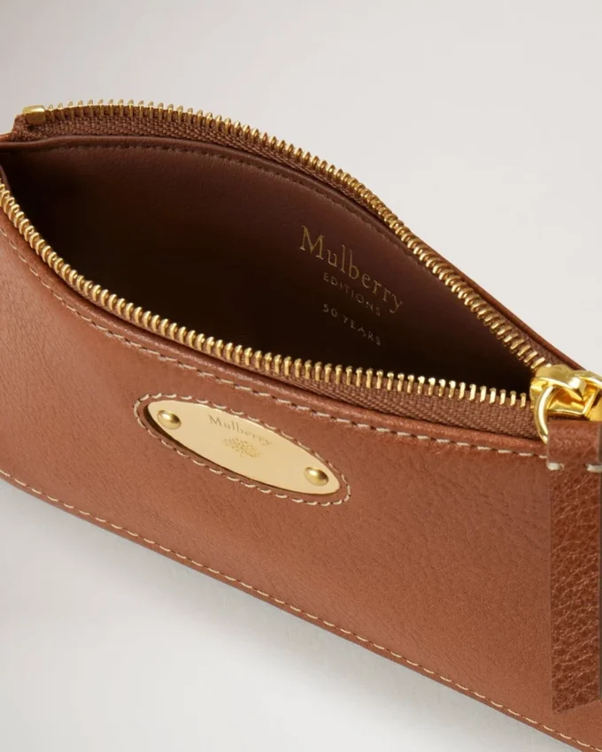 Mulberry-Plakette, kleine Münztasche mit Reißverschluss, Eiche Nvt, Damen Mulberry-Plakette, kleine Münztasche mit Reißverschluss, Eiche Nvt, Damen