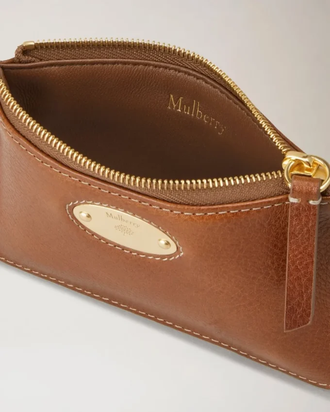 Mulberry-Plakette, kleine Münztasche mit Reißverschluss, Eiche Nvt, Damen Mulberry-Plakette, kleine Münztasche mit Reißverschluss, Eiche Nvt, Damen
