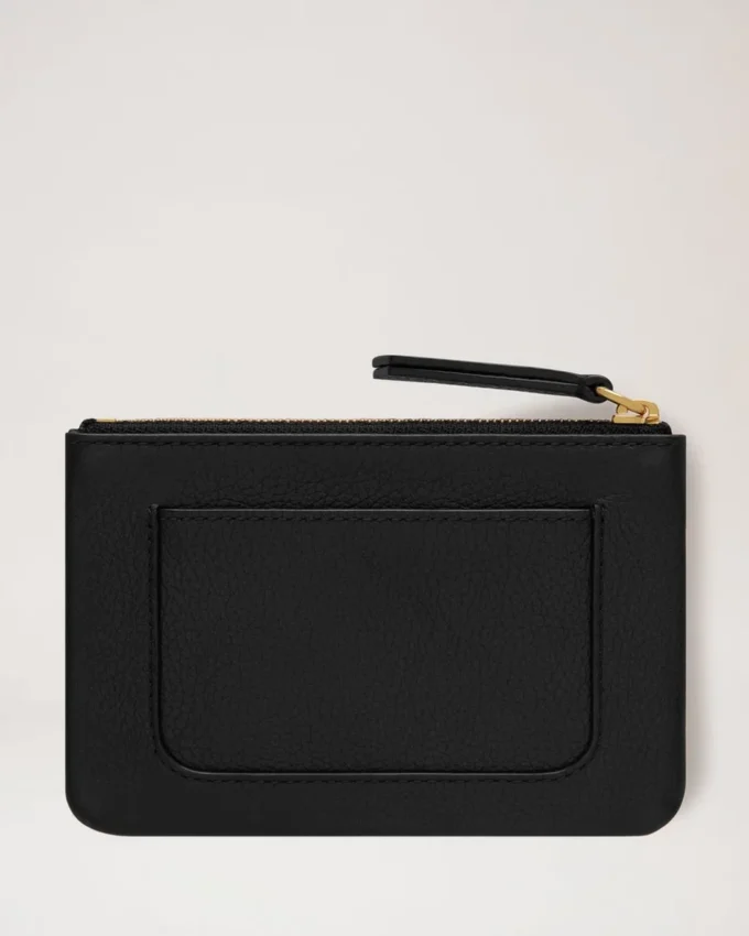 Mulberry-Plakette – Kleines Münzetui mit Reißverschluss – Schwarz – Small Classic Grain Mulberry-Plakette – Kleines Münzetui mit Reißverschluss – Schwarz – Small Classic Grain