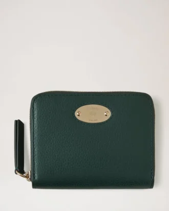 Mulberry Plaque Kleine Reißverschluss-Umhängetasche Mulberry Green Klein Klassische Narbung