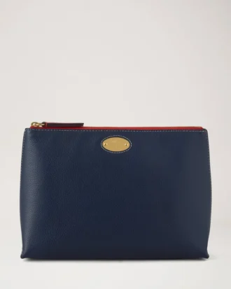 Mulberry Plaque Kosmetiktasche Night Sky & Coral Orange Small Classic Grain
