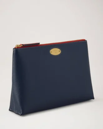 Mulberry Plaque Kosmetiktasche Night Sky & Coral Orange Small Classic Grain