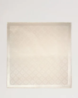 Mulberry-Quadrat Kaschmir Taupe Baumwoll-Seidenmischung