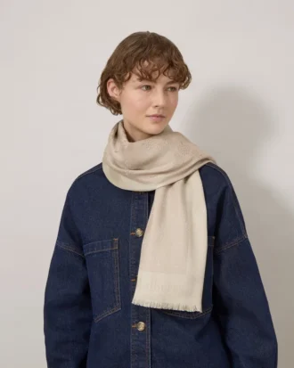 Mulberry-Quadrat Kaschmir Taupe Baumwoll-Seidenmischung