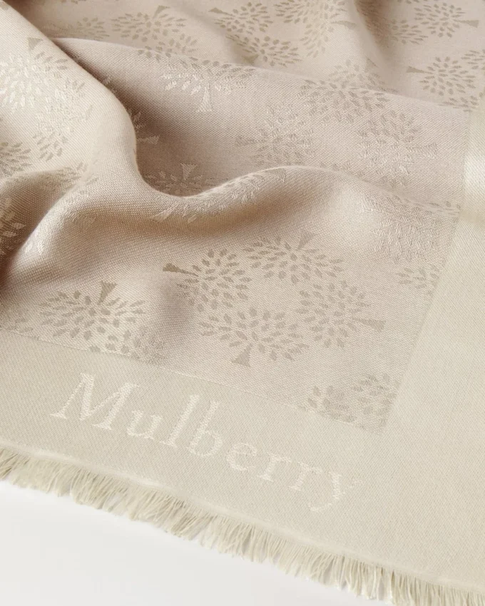 Mulberry-Quadrat Kaschmir Taupe Baumwoll-Seidenmischung Mulberry-Quadrat Kaschmir Taupe Baumwoll-Seidenmischung