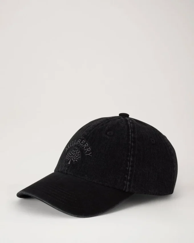 Mulberry Tree Baseballkappe – Denim gewaschene schwarze Denim-Baumwolle Mulberry Tree Baseballkappe – Denim gewaschene schwarze Denim-Baumwolle