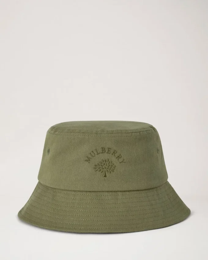 Mulberry Tree Bucket Hat Khaki Baumwolle Damen