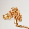 Mulberry Tree Charm-Ohrringe aus vergoldetem Messing für Damen Mulberry Tree Charm-Ohrringe aus vergoldetem Messing für Damen