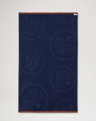 Mulberry Tree Jacquard-Handtuch Navy & Teak Baumwolle