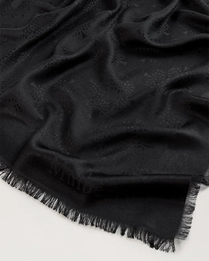 Mulberry-Tuch Schwarz Baumwoll-Seidenmischung Damen Mulberry-Tuch Schwarz Baumwoll-Seidenmischung Damen