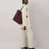 North South Bayswater Tote Black Cherry Heavy Grain