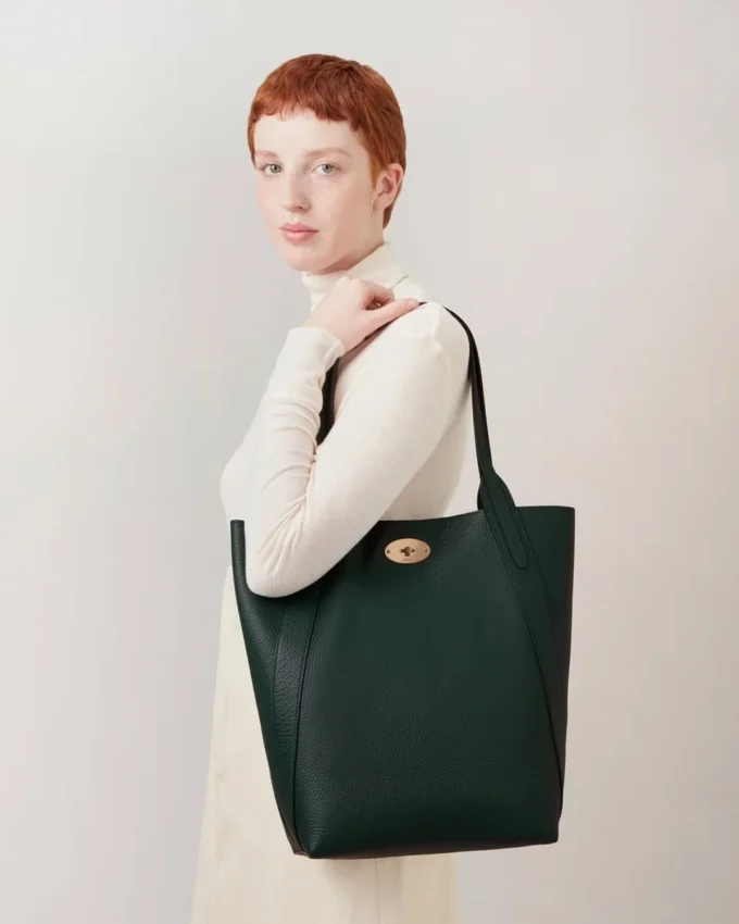 North South Bayswater Tote Mulberry Green Heavy Grain North South Bayswater Tote Mulberry Green Heavy Grain