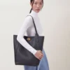 North South Bayswater Tote Schwarz Heavy Grain Damen North South Bayswater Tote Schwarz Heavy Grain Damen