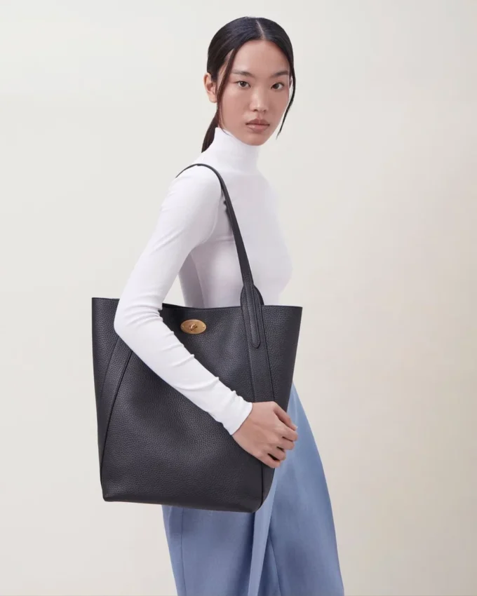 North South Bayswater Tote Schwarz Heavy Grain Damen North South Bayswater Tote Schwarz Heavy Grain Damen