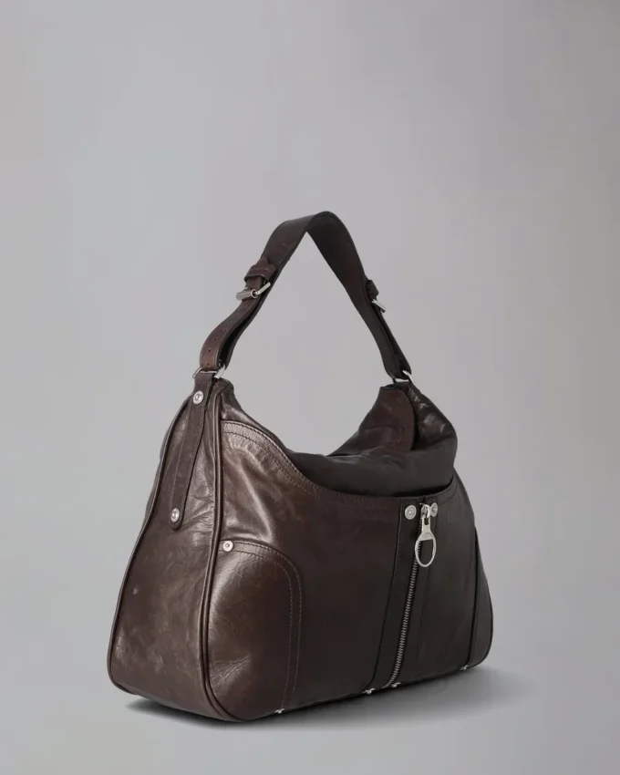 Poppy Hobo Secondhand Schokoladenbraunes, leichtes Antikleder Poppy Hobo Secondhand Schokoladenbraunes, leichtes Antikleder