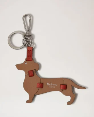 Puzzle-Schlüsselanhänger – Dackel Teak Silky Calf Damen