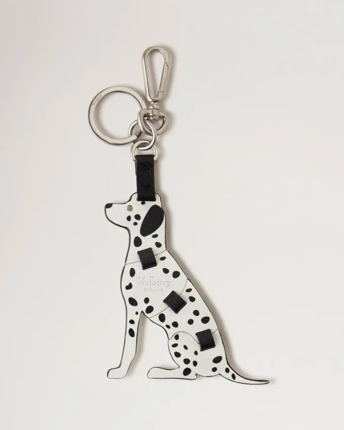 Puzzle-Schlüsselanhänger – Dalmatiner Schwarz-Weiß Silky Calf-Seidenleder & kleines klassisches Narbleder Puzzle-Schlüsselanhänger – Dalmatiner Schwarz-Weiß Silky Calf-Seidenleder & kleines klassisches Narbleder