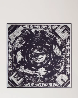 Quadratischer Schal – British Park Deep Aubergine Seidentwill