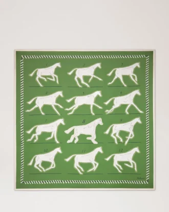 Quadratischer Schal – Chalk Horse Fern Seidentwill für Damen