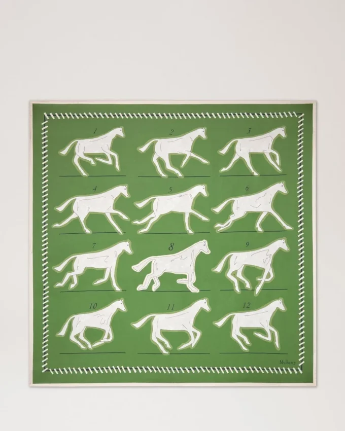 Quadratischer Schal – Chalk Horse Fern Seidentwill für Damen Quadratischer Schal – Chalk Horse Fern Seidentwill für Damen