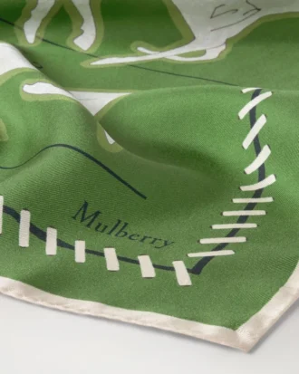 Quadratischer Schal – Chalk Horse Fern Seidentwill für Damen