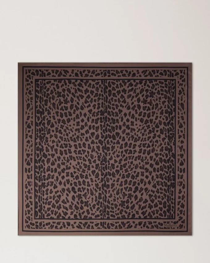 Quadratischer Schal – Leopard Ebony Seidentwill für Damen Quadratischer Schal – Leopard Ebony Seidentwill für Damen