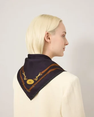 Quadratischer Schal – mit Gürtelrand, tiefes Aubergine, Seidentwill