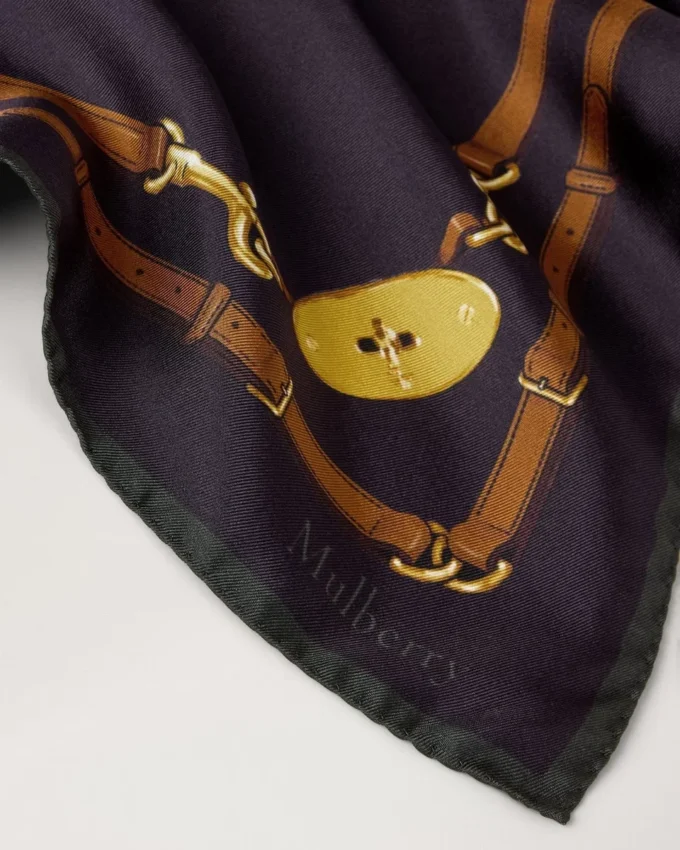 Quadratischer Schal – mit Gürtelrand, tiefes Aubergine, Seidentwill Quadratischer Schal – mit Gürtelrand, tiefes Aubergine, Seidentwill