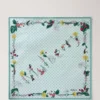 Quadratischer Schal – Riverside Floral Marina Blue Seidentwill Quadratischer Schal – Riverside Floral Marina Blue Seidentwill