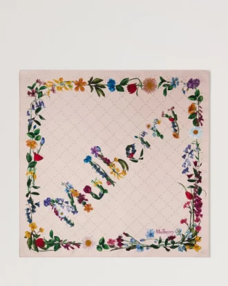 Quadratischer Schal – Wild Floral Blossom Pink Seidentwill