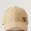 Raffia-Baseballkappe Beige Raffia Damen