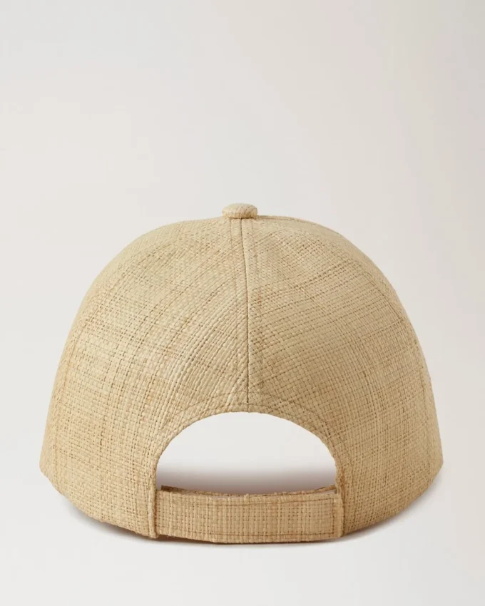 Raffia-Baseballkappe Beige Raffia Damen