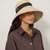 Raffia-Sonnenhut Beige Raffia Damen