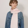 Rechteckiger Schal mit Mulberry-Motiv in Blossom Pink aus Baumwoll-Seiden-Mischung