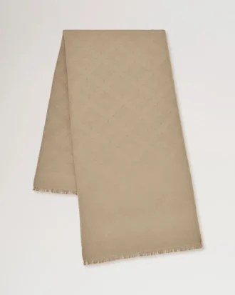 Rechteckiger Schal mit Mulberry-Motiv, leinengrün, Baumwoll-Seiden-Mischung Rechteckiger Schal mit Mulberry-Motiv, leinengrün, Baumwoll-Seiden-Mischung