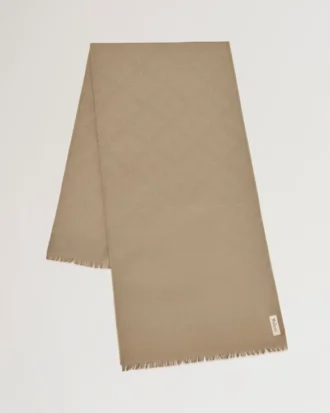 Rechteckiger Schal mit Mulberry-Motiv, leinengrün, Baumwoll-Seiden-Mischung Rechteckiger Schal mit Mulberry-Motiv, leinengrün, Baumwoll-Seiden-Mischung