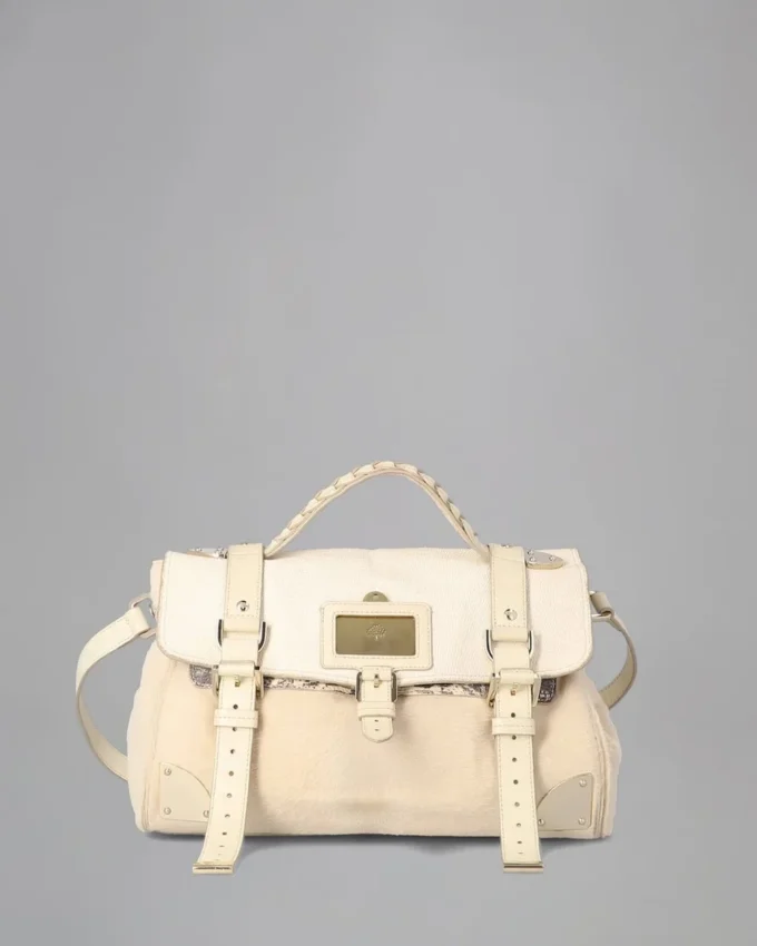 Reisetasche Secondhand Marshmallow-Weiß Mischmaterial-Haar Reisetasche Secondhand Marshmallow-Weiß Mischmaterial-Haar