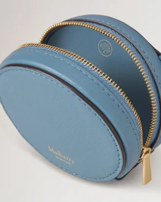Reißverschlusstasche mit Schlüsselring Brighton Blue Micro Classic Grain