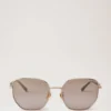 Rosie Sonnenbrille aus Gold- und braunem Metall mit Bio-Nylon-Gläsern Rosie Sonnenbrille aus Gold- und braunem Metall mit Bio-Nylon-Gläsern