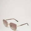 Rosie Sonnenbrille aus Gold- und braunem Metall mit Bio-Nylon-Gläsern Rosie Sonnenbrille aus Gold- und braunem Metall mit Bio-Nylon-Gläsern