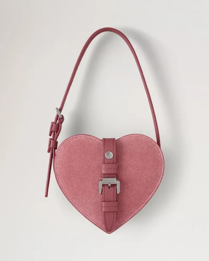 Roxanne Mini Heart Bag Pink Scrumpy Suede Roxanne Roxanne Mini Heart Bag Pink Scrumpy Suede Roxanne