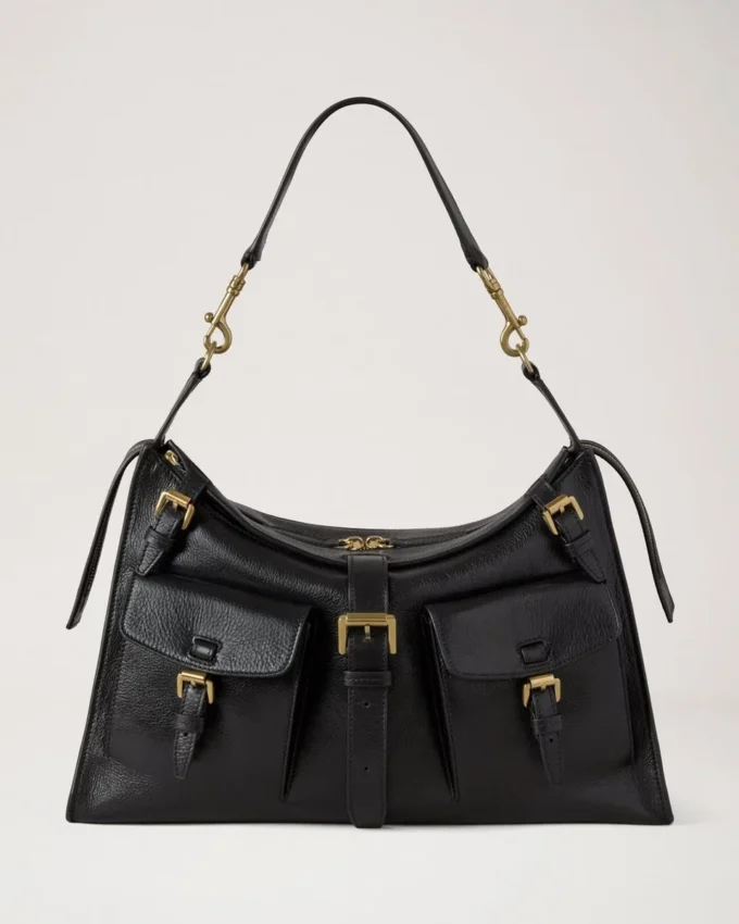 Roxanne-Umhängetasche aus schwarzem Hochglanzleder von Mulberry Roxanne-Umhängetasche aus schwarzem Hochglanzleder von Mulberry