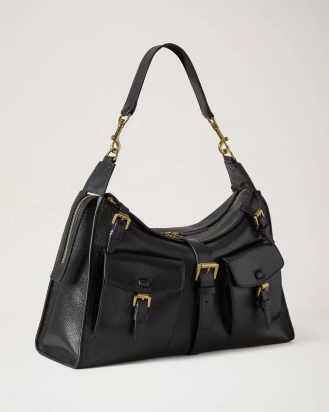 Roxanne-Umhängetasche aus schwarzem Hochglanzleder von Mulberry Roxanne-Umhängetasche aus schwarzem Hochglanzleder von Mulberry