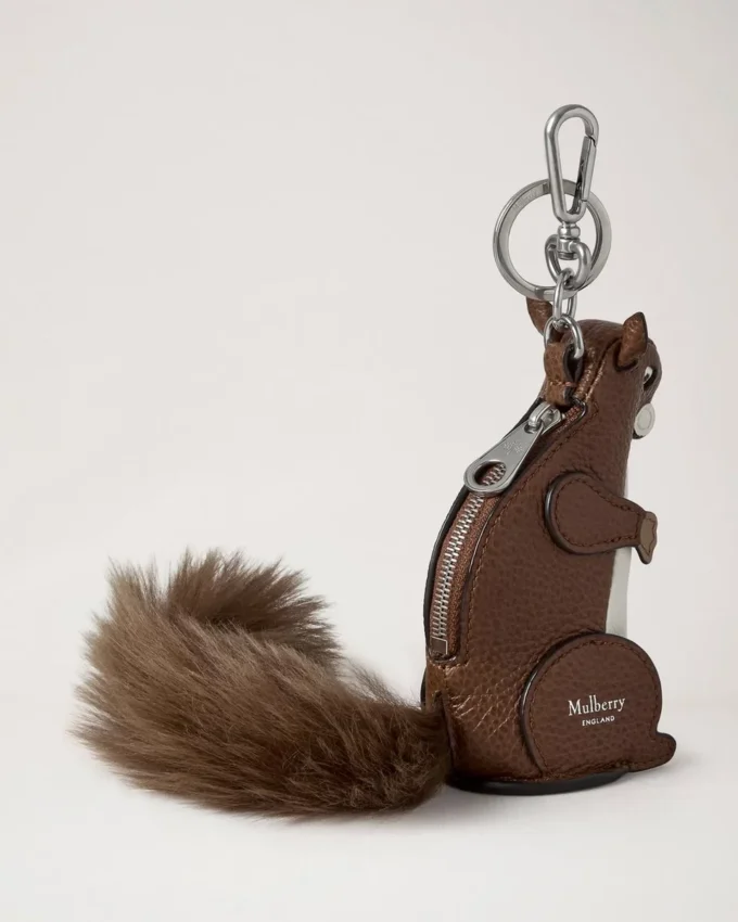 Schlüsselanhänger – Eichhörnchen, mehrfarbiges Leder und Lammfell